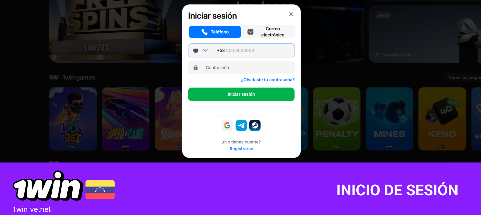 Inicio de sesión en 1Win Venezuela: guía rápida